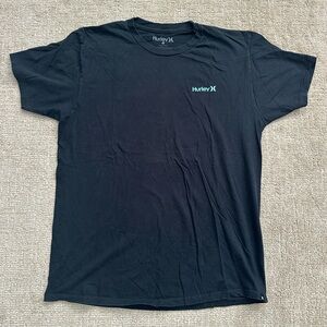 Hurley Black Tee with Green Logo